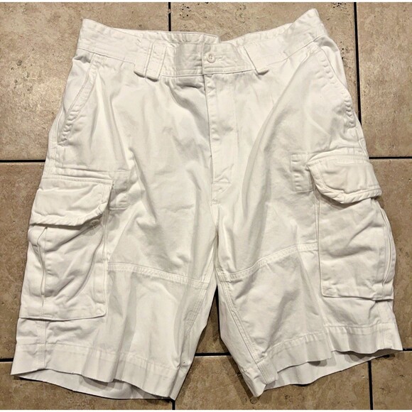 Polo Ralph Lauren Shorts Mens 36 Tall White Cargo Utility Camping Hiking - Picture 1 of 9
